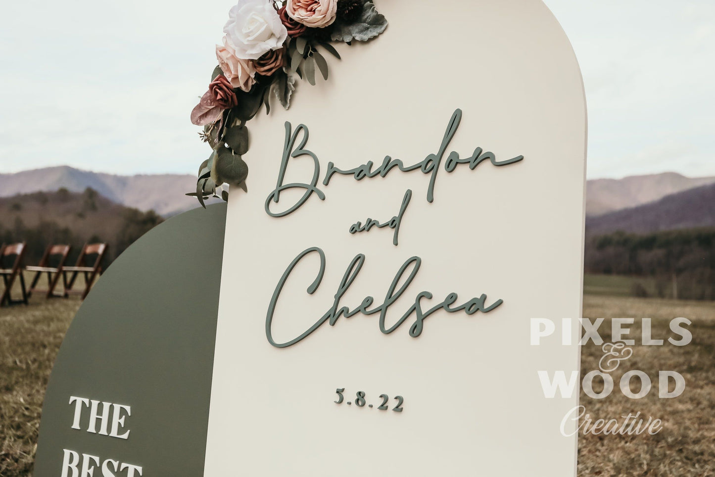 3D Large Wood Arch Set Wedding and Event Signage