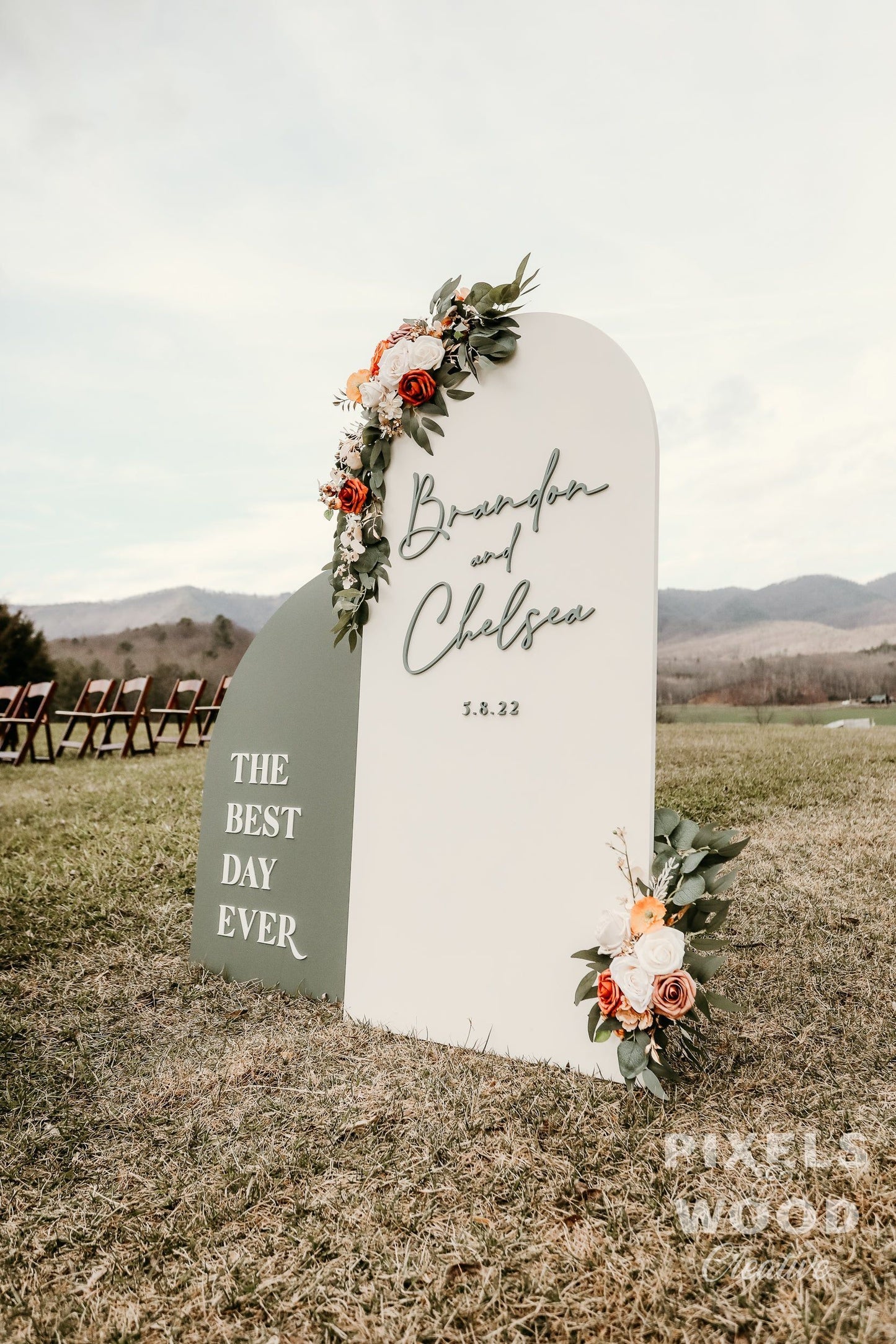 3D Large Wood Arch Set Wedding and Event Signage