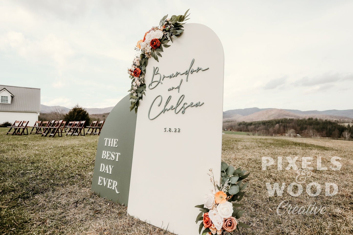 3D Large Wood Arch Set Wedding and Event Signage