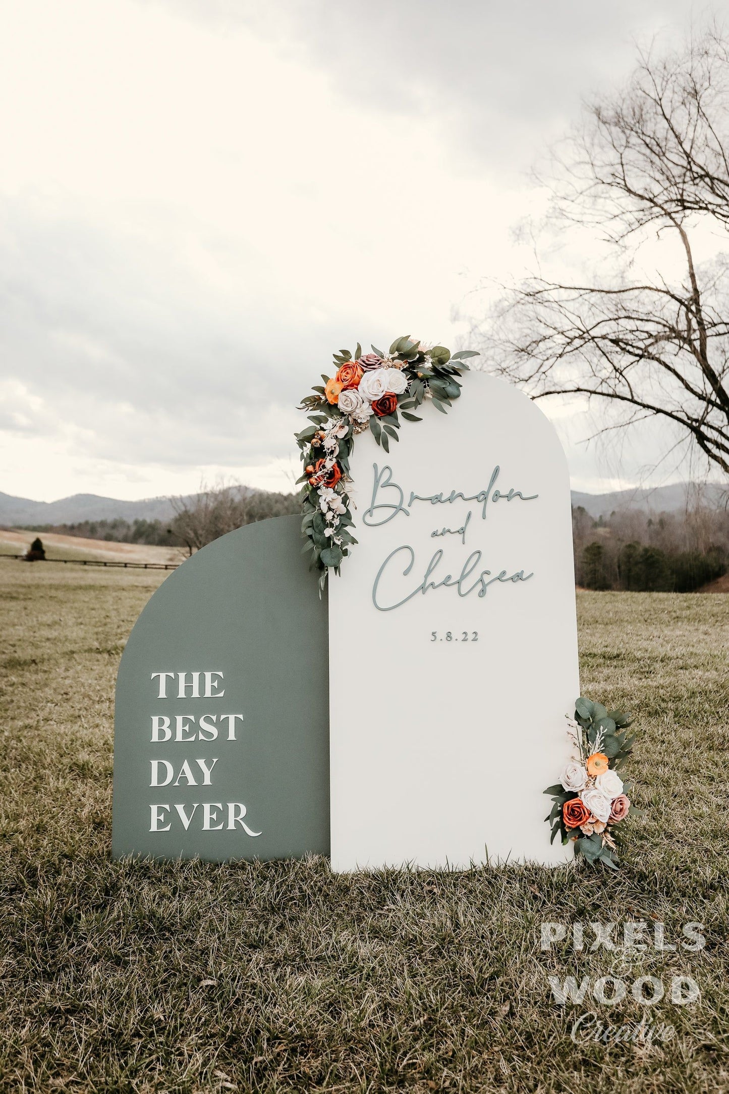 3D Large Wood Arch Set Wedding and Event Signage