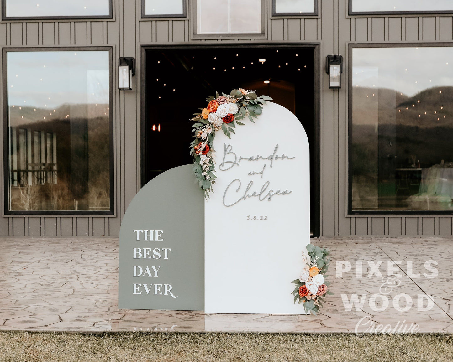 3D Large Wood Arch Set Wedding and Event Signage