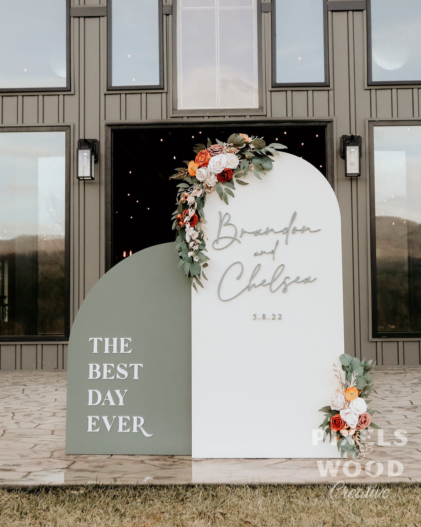 3D Large Wood Arch Set Wedding and Event Signage