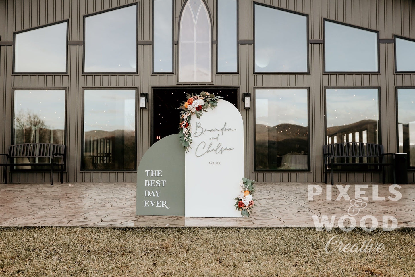 3D Large Wood Arch Set Wedding and Event Signage