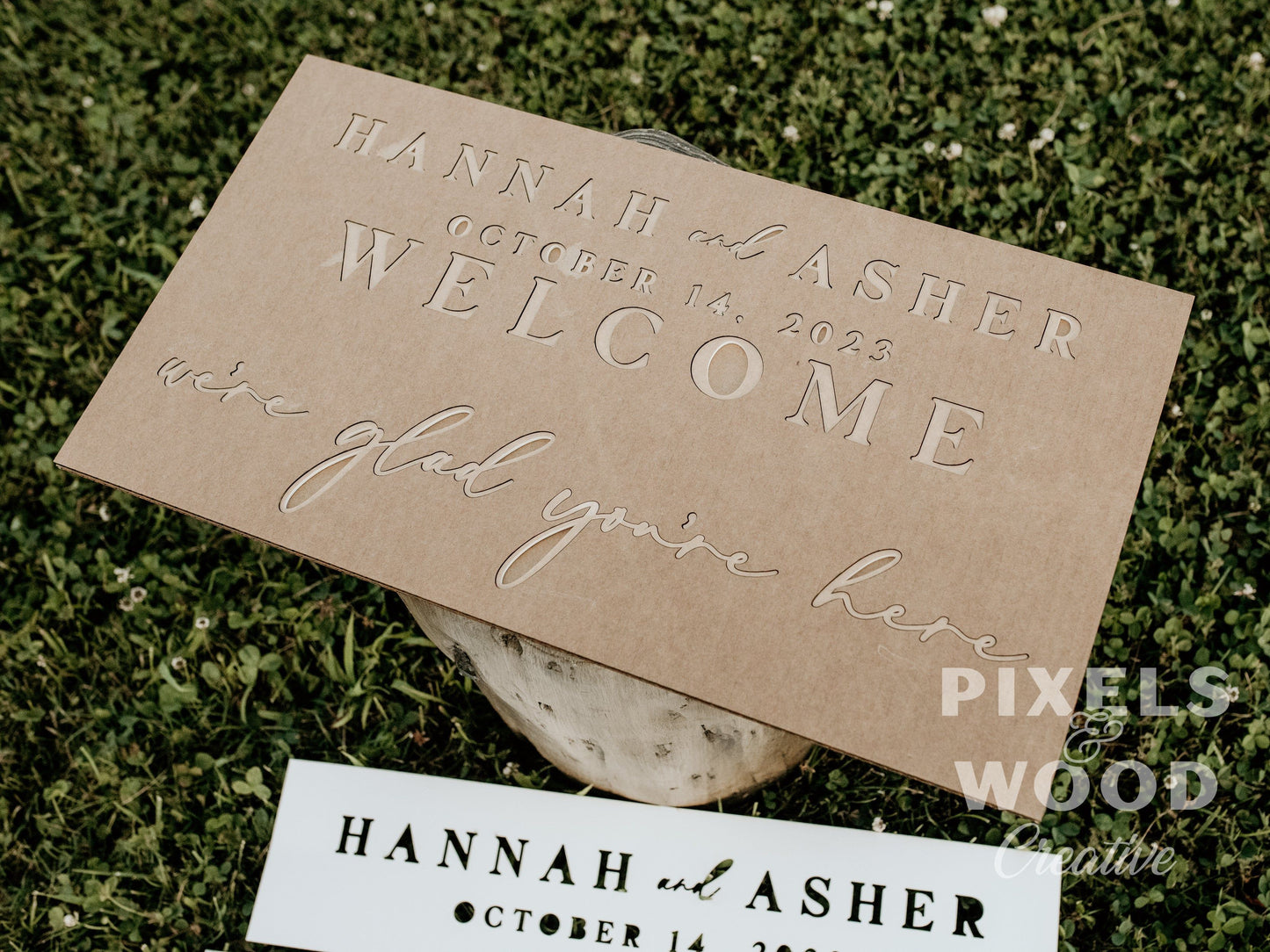 Lasercut Lettering for DIY Flower Box Sign with Stencil