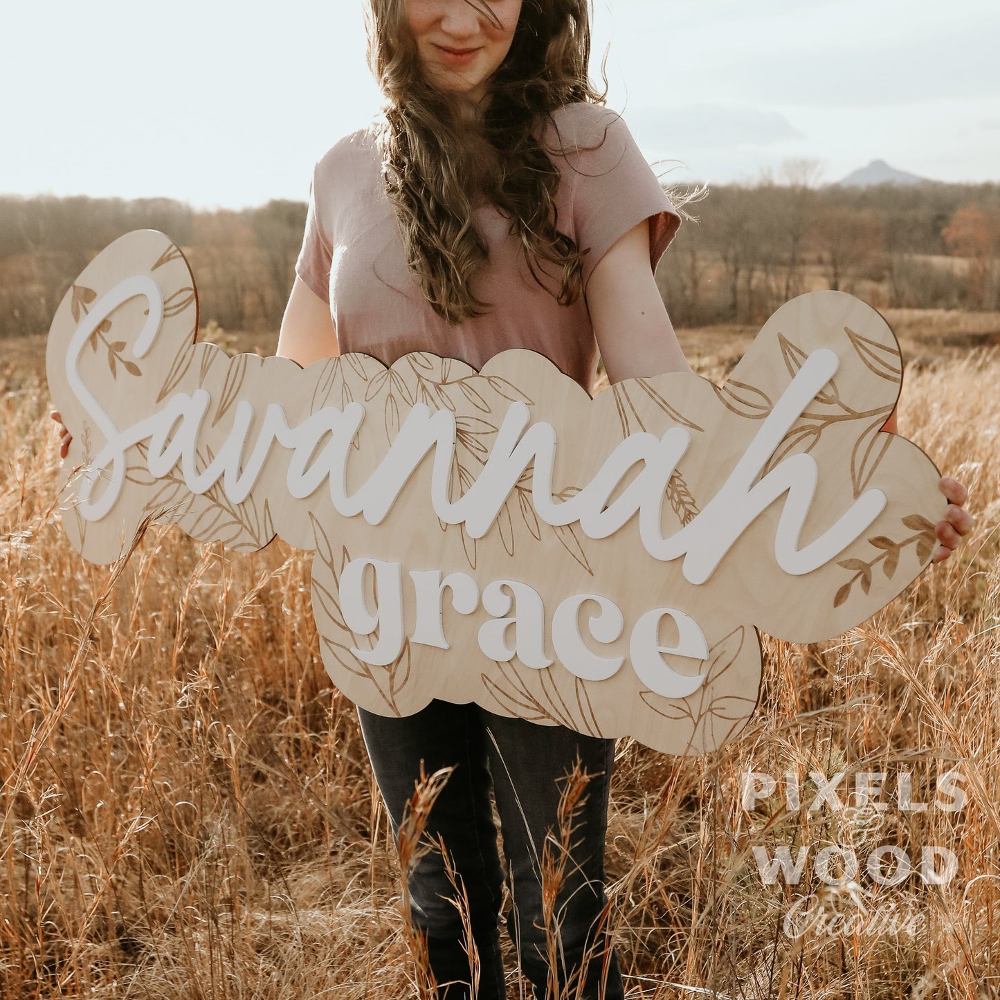 Large Layered Name Sign - Pattern