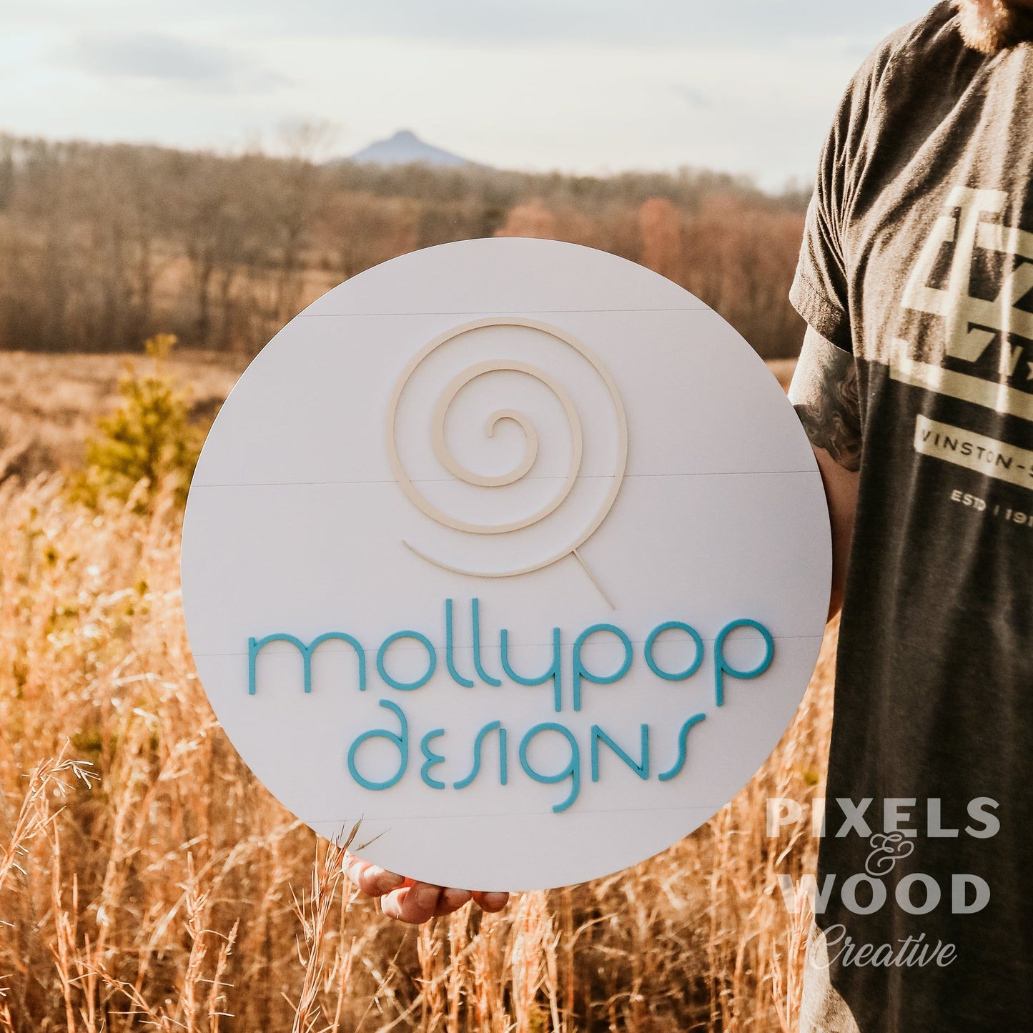 3D Round Custom Logo Sign